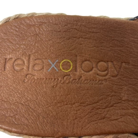 Tommy Bahama Relaxology Women’s Ionna Navy Blue Leather/Mohair Sandals - Picture 8 of 10